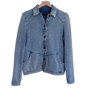 Blue Willi’s Blue Cotton Distressed Sweater Jacket M